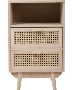 Kommode 42 x 68 cm Braun/ Rattan