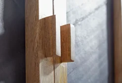 Kommode 80 x 75 cm Schwarz/ Mango massiv