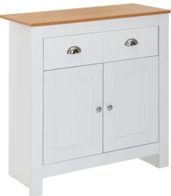 Kommode 79 x 81 cm weiß/ braun