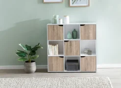 Kommode 89 x 91 cm weiß/ braun