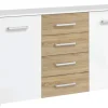 Kommode BURANO 140 x 81 cm Alpinweiß/Sonoma Eiche
