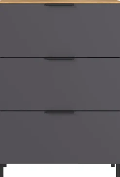 Kommode CALIFORNIA 68 x 98 cm Graphit/ Navarra-Eiche