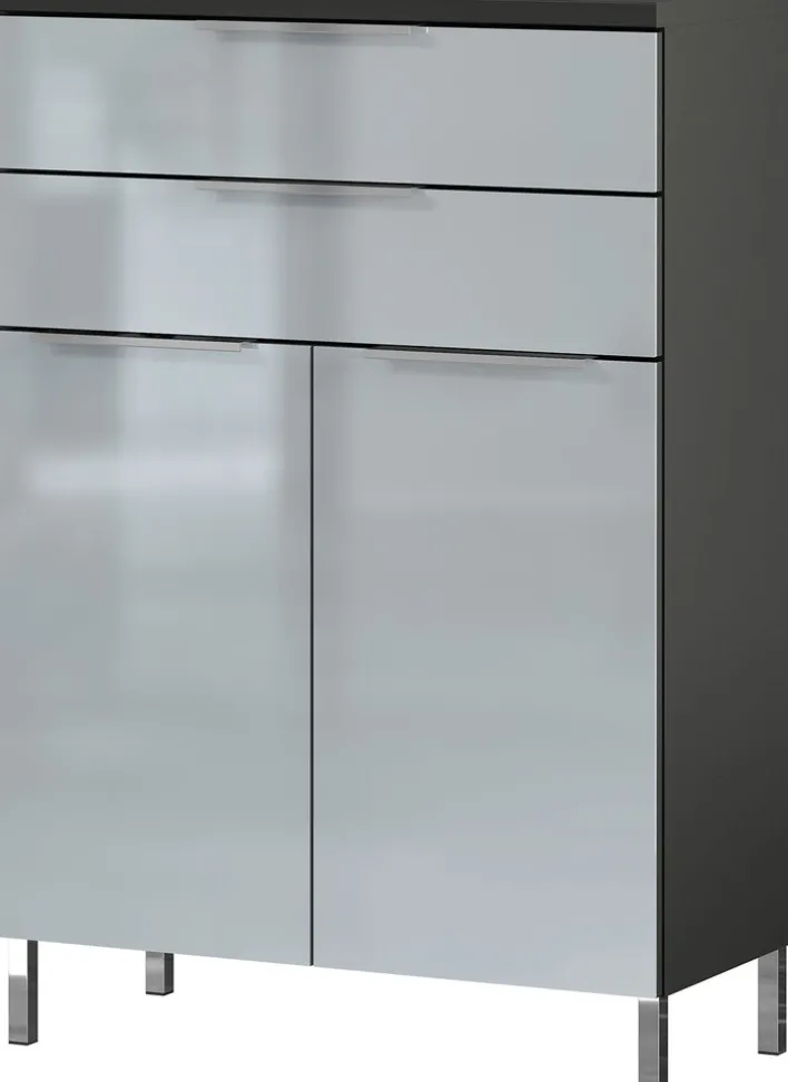 Kommode CORUS Graphit/ silbergrau
