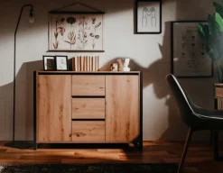 Kommode DENVER 120 x 88 cm braun/ grau