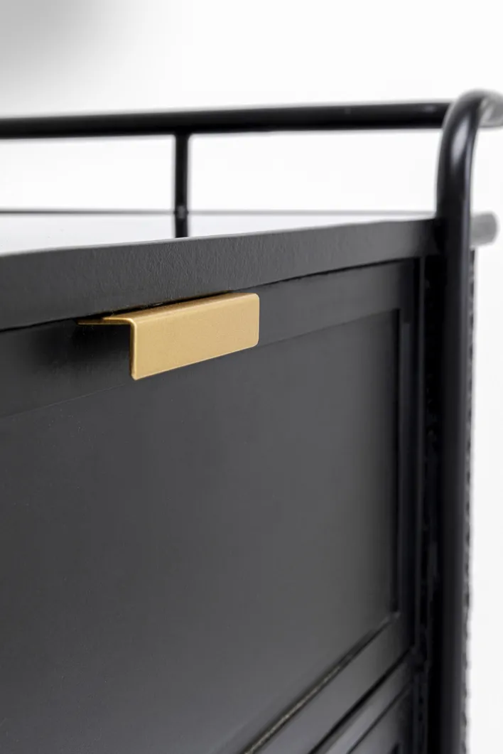 Kommode FENCE schwarz 80x80x40 cm
