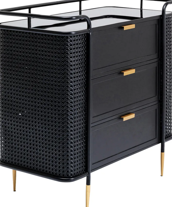 Kommode FENCE schwarz 80x80x40 cm