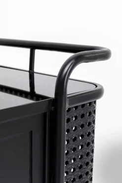 Kommode FENCE schwarz 80x80x40 cm