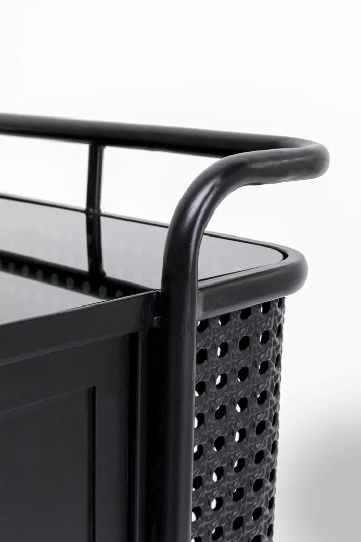 Kommode FENCE schwarz 80x80x40 cm