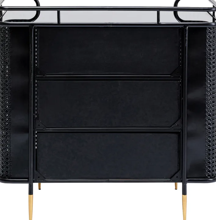 Kommode FENCE schwarz 80x80x40 cm