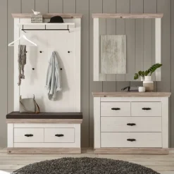 Kommode FLORENZ 107 x 87 cm weiß/braun