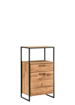 Kommode FRAME 60 x 108 cm Eiche massiv natur geölt/schwarz