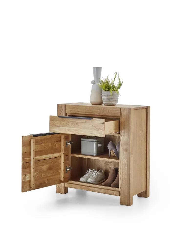 Kommode JURIA 80 x 85 cm Eiche massiv/Eiche furniert