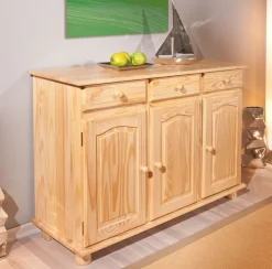 Kommode LEO 130x87x43 cm Massivholz Natur