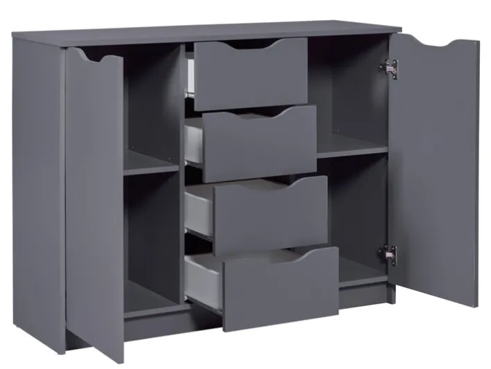 Kommode LION 122 x 92 cm graphitgrau