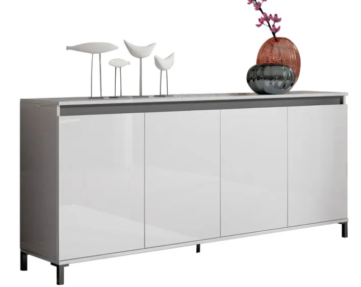 Kommode LUNA 40 x 184 x 84 cm weiß/grau