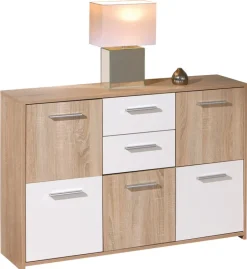 Kommode MAXIM 115x77x30 cm Dekor Sonoma-Eiche/weiß
