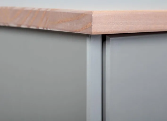 Kommode NICLAS 4.1 131x86x45 cm Massivholz grau