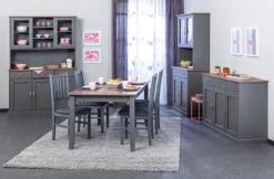 Kommode NICLAS 4.1 131x86x45 cm Massivholz grau