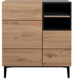 Kommode NOLA 80 x 90 cm Artisan Oak/schwarz
