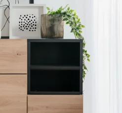 Kommode NOLA 80 x 90 cm Artisan Oak/schwarz