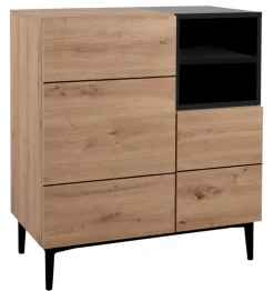 Kommode NOLA 80 x 90 cm Artisan Oak/schwarz