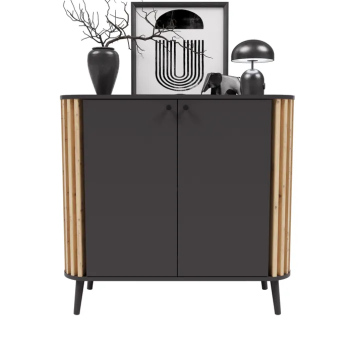 Kommode PURE 92 x 88 cm grau-Dekor/Eiche-Dekor