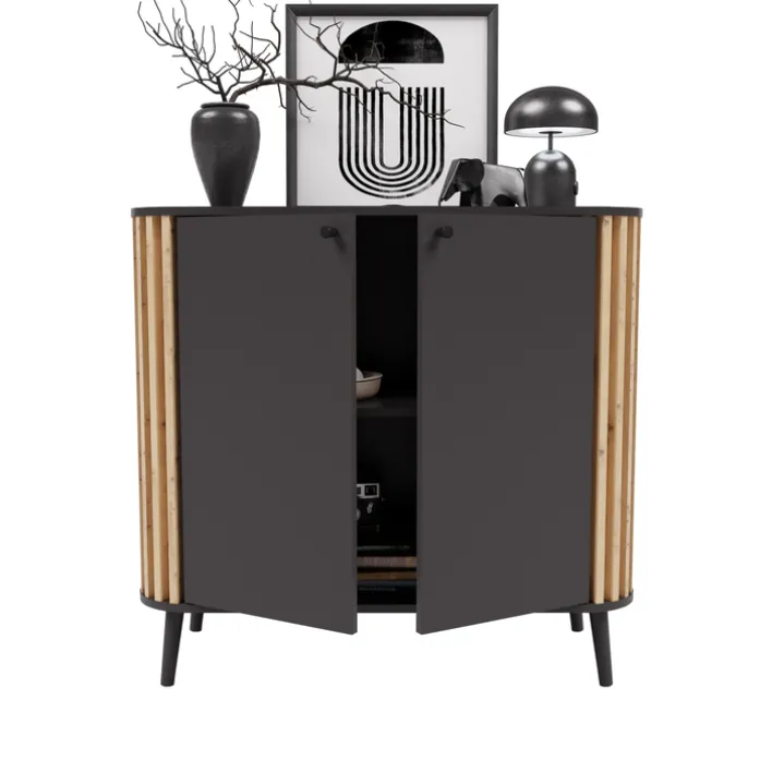 Kommode PURE 92 x 88 cm grau-Dekor/Eiche-Dekor