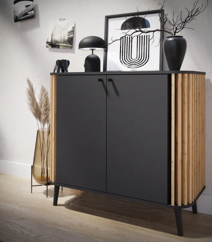 Kommode PURE 92 x 88 cm grau-Dekor/Eiche-Dekor