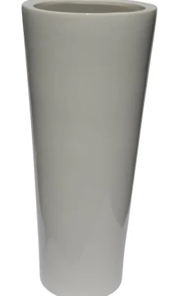 Konische Bodenvase /Vase aus Keramik H 70 /Ø 29 Weiß glänzend