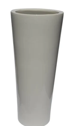 Konische Bodenvase /Vase aus Keramik H 55 /Ø 24 Weiß glänzend