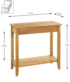 Konsole 75 cm Eiche massiv