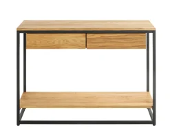 Konsole 100cm Eiche massiv/schwarz