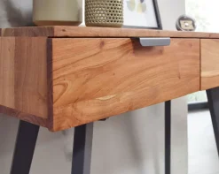 Konsolentisch 90 x 78 cm Akazie braun grau