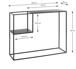 Konsolentisch 100 x 30 cm Metall Schwarz