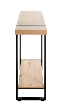 Konsolentisch 120 x 30 cm Schwarz/ Eiche