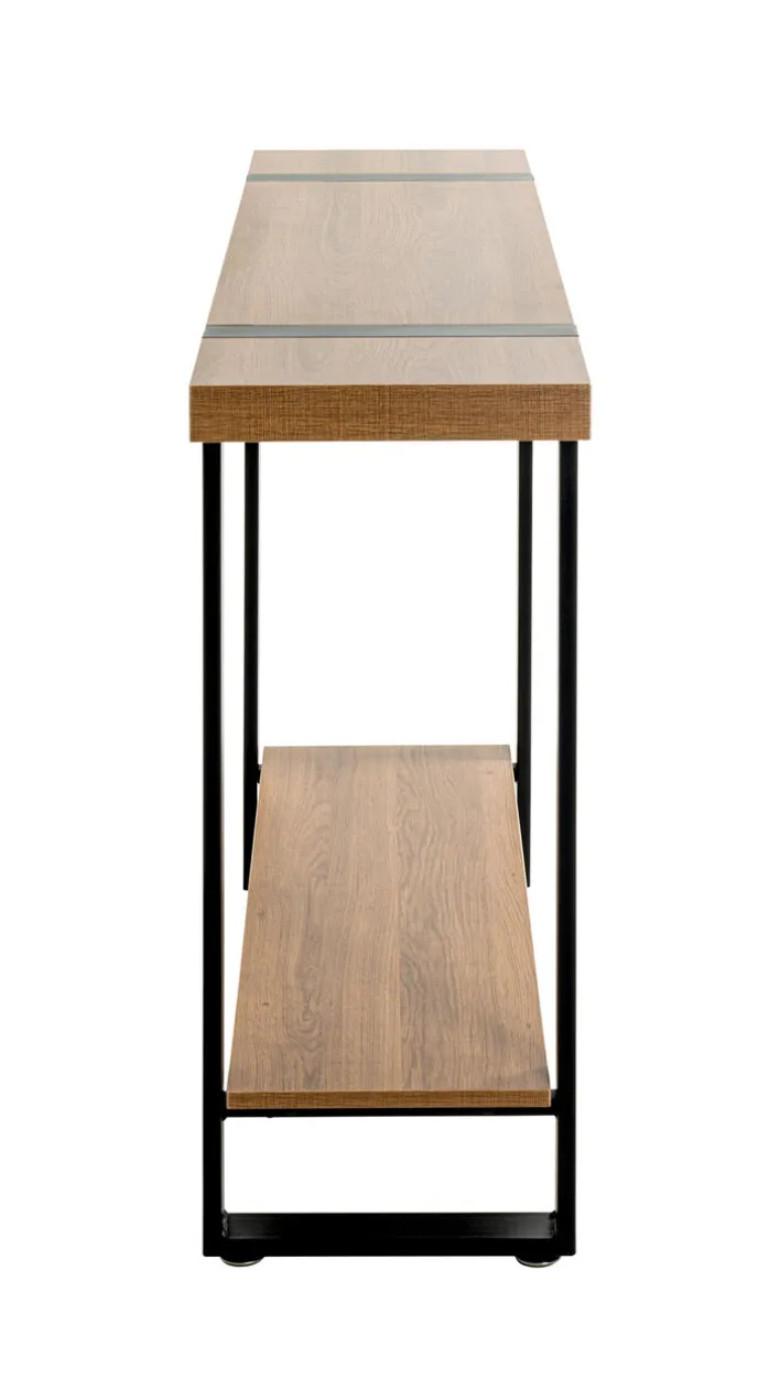 Konsolentisch 120 x 30 cm Schwarz/ Eiche dunkel