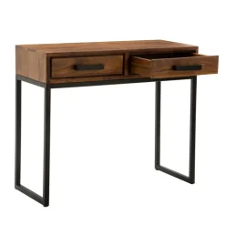 Konsolentisch 90 x 77 cm Sheesham braun schwarz