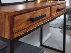 Konsolentisch 90 x 77 cm Sheesham braun schwarz
