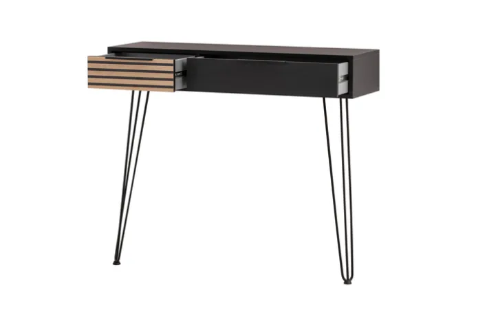 Konsolentisch HANK schwarzmatt/Akustikpaneel Optik
