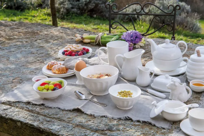 LA PORCELLANA BIANCA Butterdose TERRINE 14 cm weiß