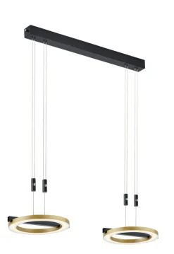 LED Balkenpendel NELLA 2-flg Holz /schwarz