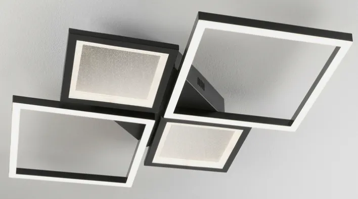 LED Deckenlampe FAY 80x55 cm schwarz