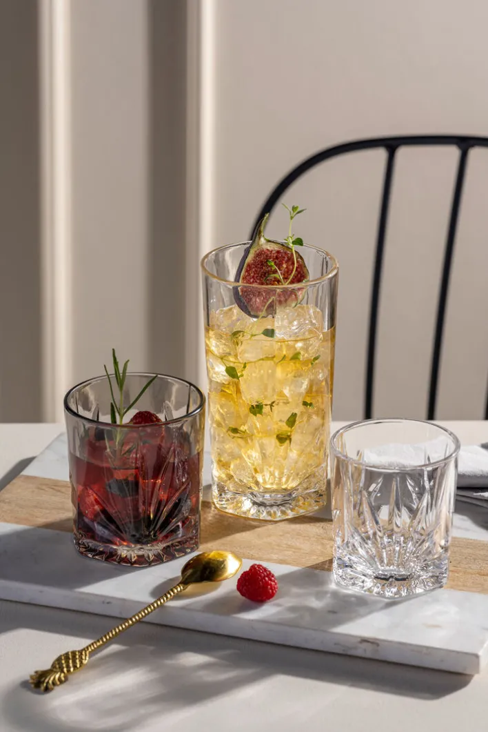 LEONARDO Longdrinkglas CAPRI 4er Set grau