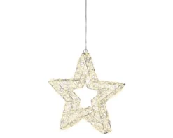 Lichtobjekt LED-Stern STAR Metall 38 x 38 x 7 cm Grau