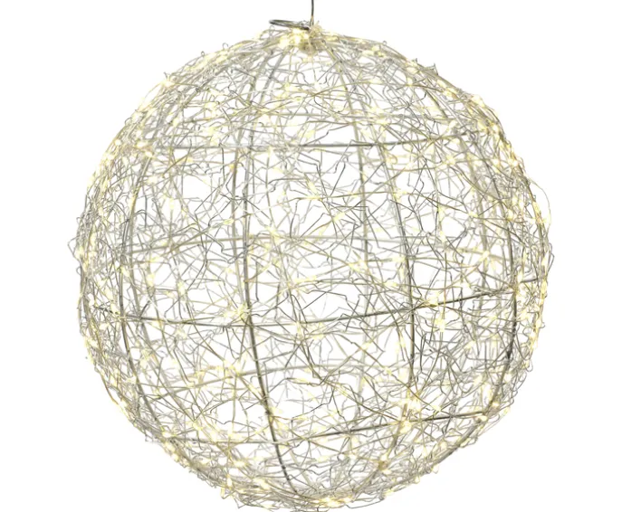 Lichtobjekt Micro LED Rahmen 28x28x28cm silberfarbig