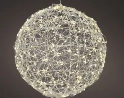 Lichtobjekt Micro LED Rahmen 28x28x28cm silberfarbig