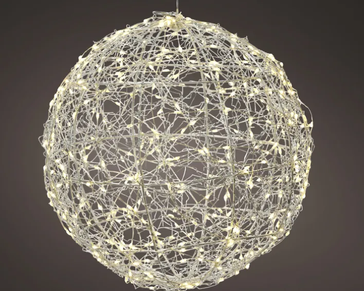 Lichtobjekt Micro LED Rahmen 28x28x28cm silberfarbig