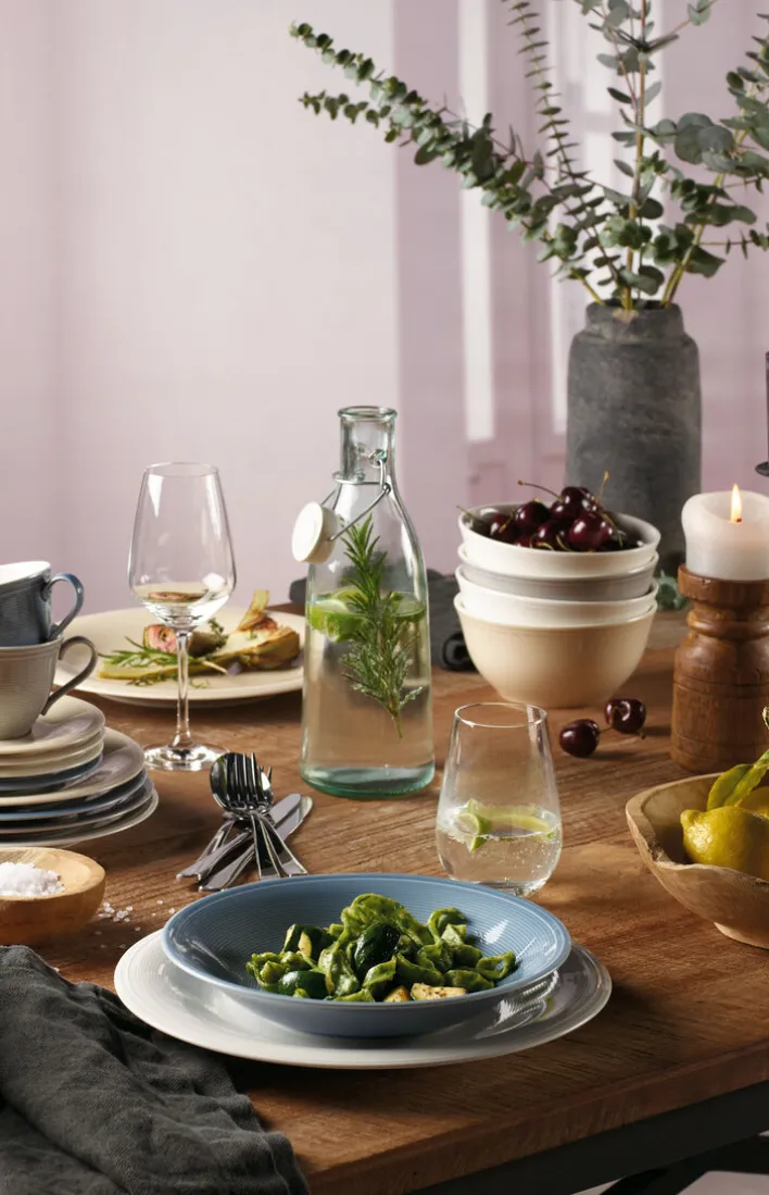 like. Suppenteller COLOR LOOP SAND 23,5 cm Porzellan beige