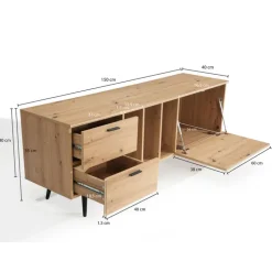 Lowboard 150 x 55 cm Eiche-Dekor