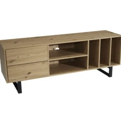 Lowboard 150 x 55 x 40 cm Eiche-Dekor/schwarz